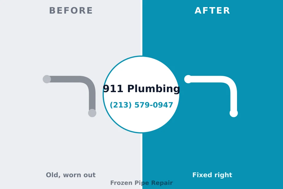 Before and after: plumbing repair Columbia Heights, MN